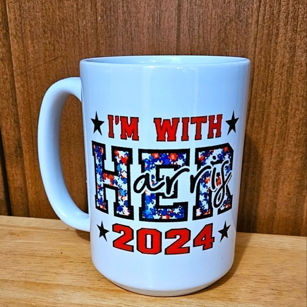 Coffee Mug, MugsBySandy I'm with her, Harris,  15 oz